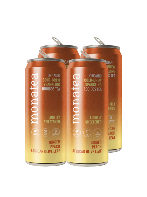 Organic Sparkling Rooibos: Ginger, Peach & African Olive Leaf - Pack of 4 x 300ml